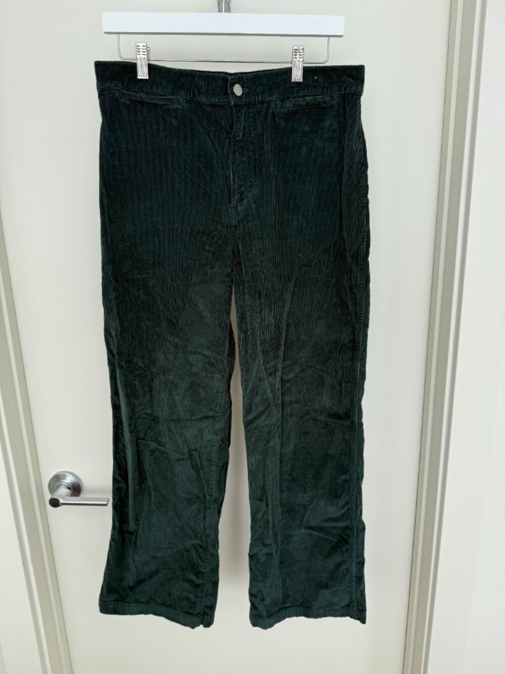 Madewell Emmett Dark Green Corduroy Wide Leg Pants - Picture 2 of 3